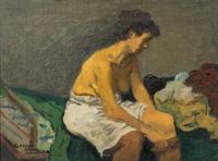 Woman Seated on a Bed