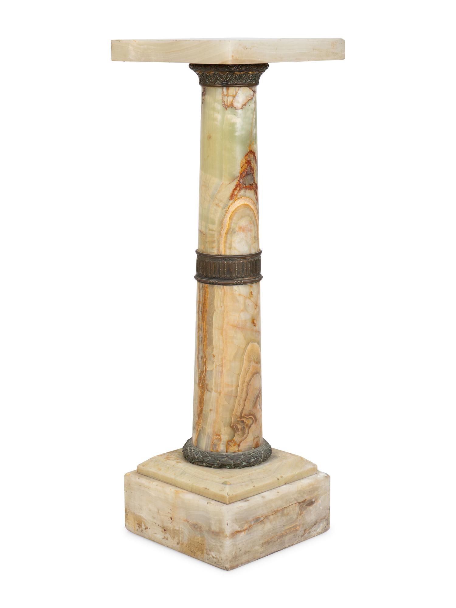 A Gilt Metal Mounted Onyx Pedestal — 19TH CENTURY