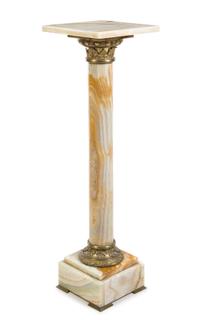A Continental Bronze and Onyx Column Height 43 3/4 inches. — 19TH/20TH CENTURY