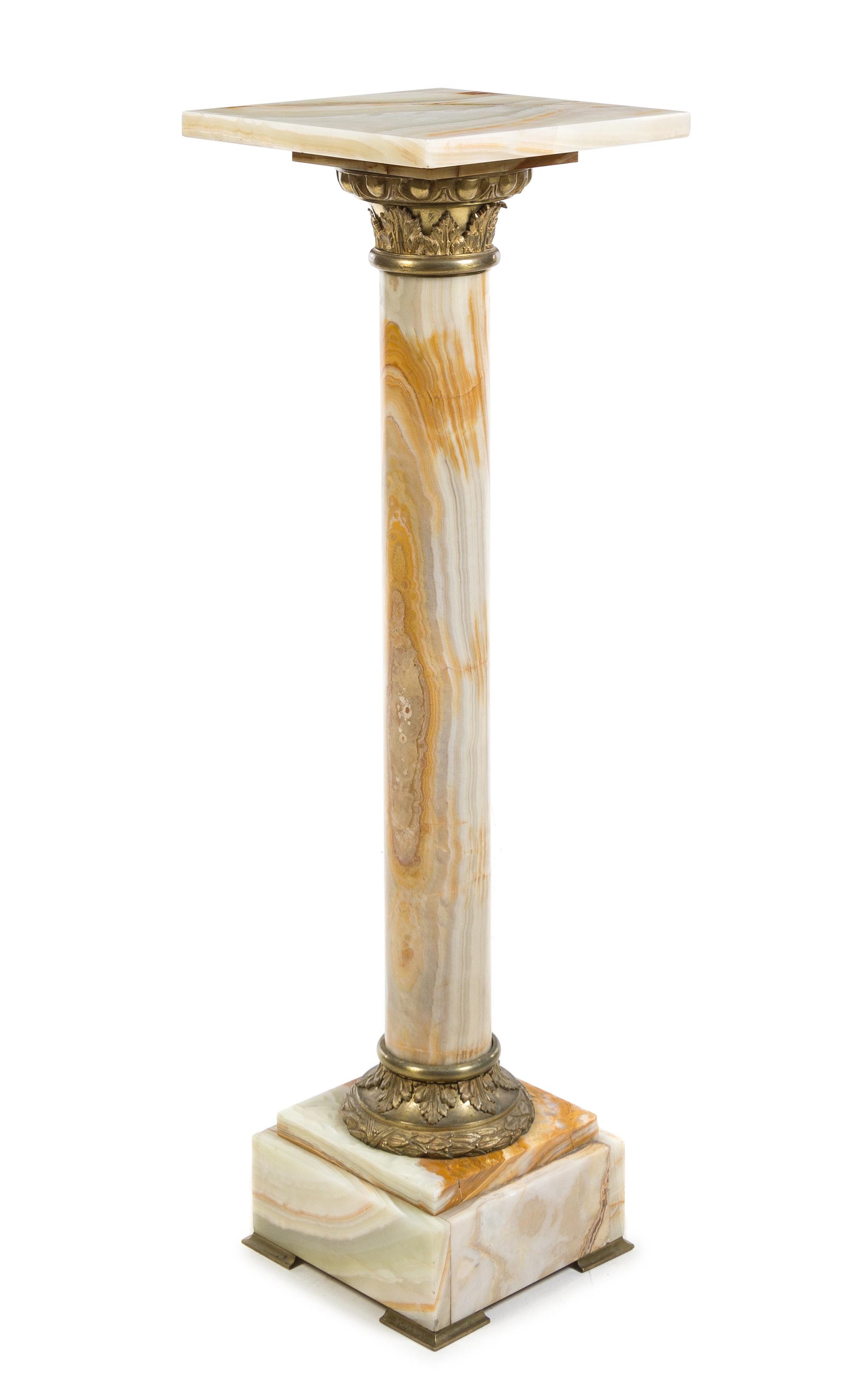 A Continental Bronze and Onyx Column Height 43 3/4 inches. — 19TH/20TH CENTURY