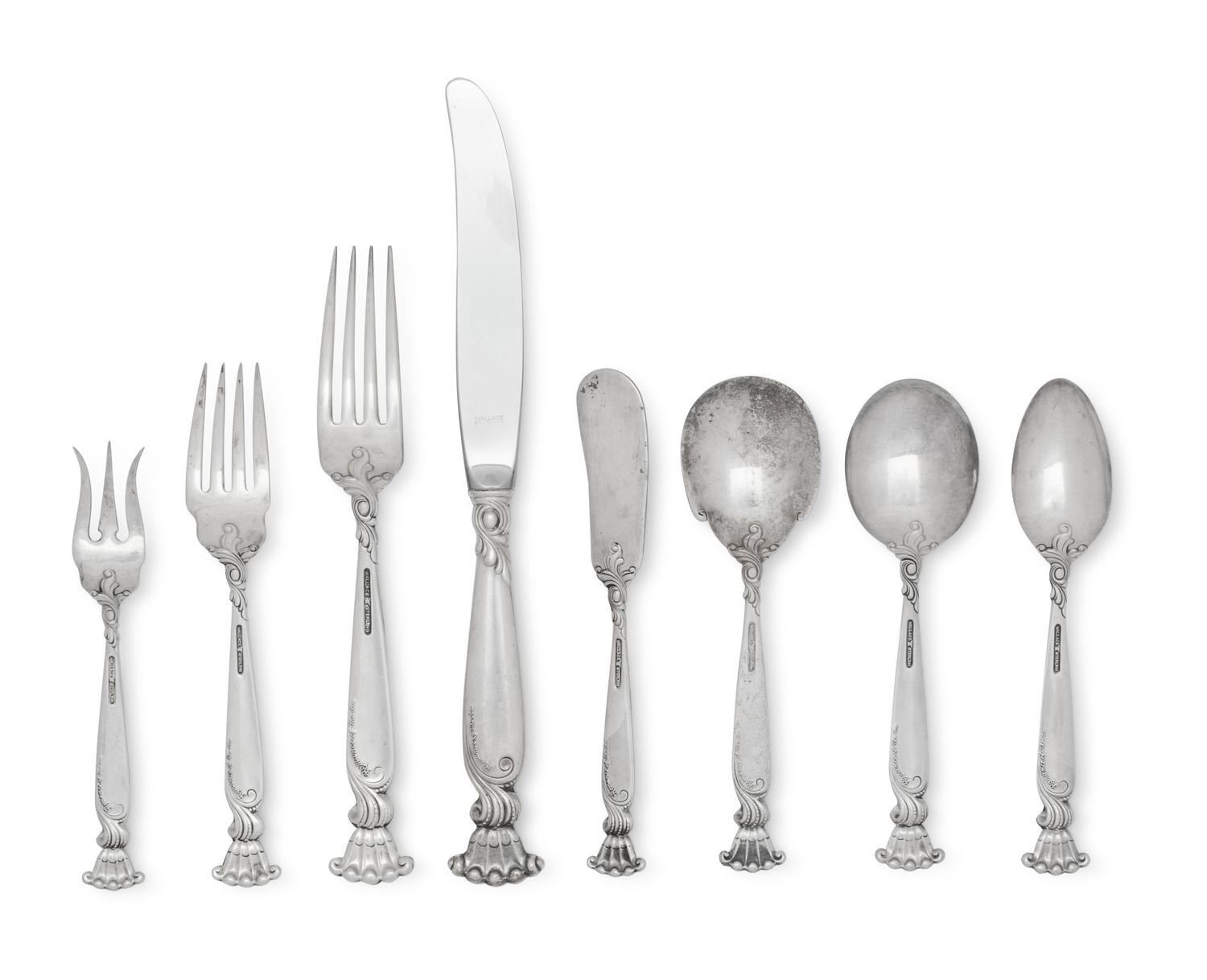 A Wallace Romance of the Sea Silver Flatware Service