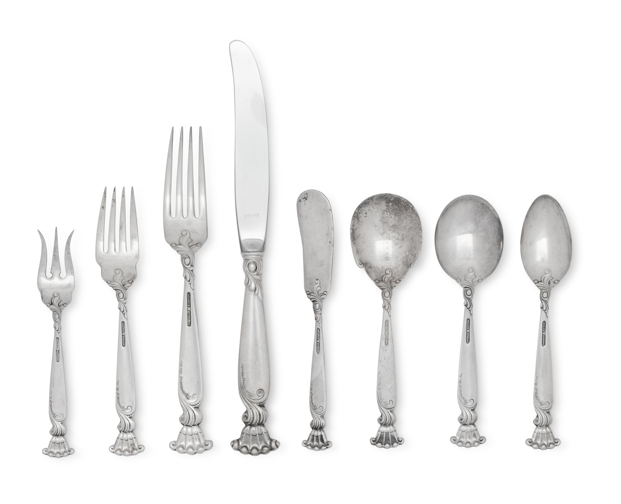 A Wallace Romance of the Sea Silver Flatware Service