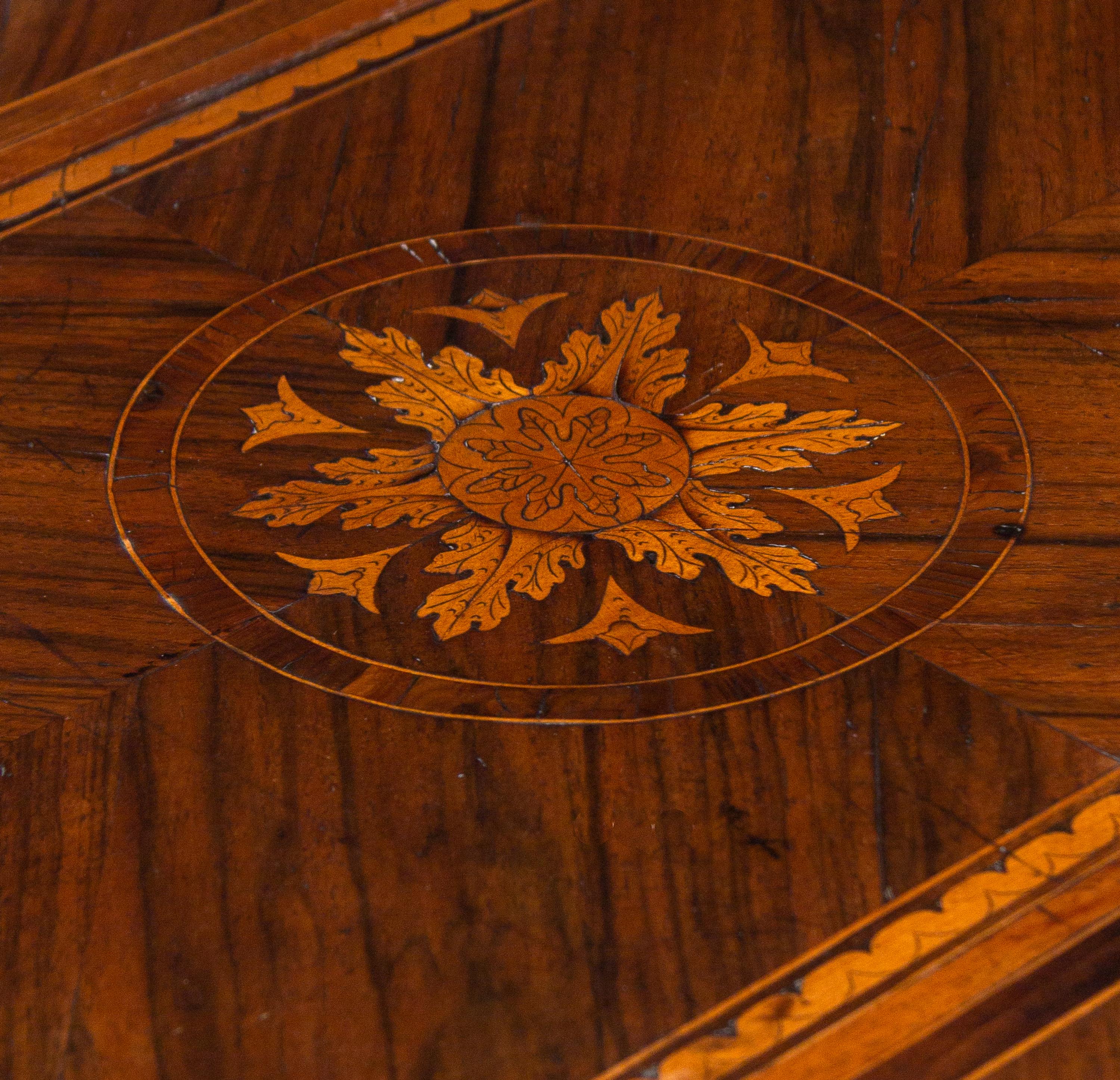 An Italian Walnut and Marquetry Dressing Table