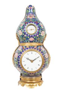 A Rare Chinese Canton Enamel Wall Clock