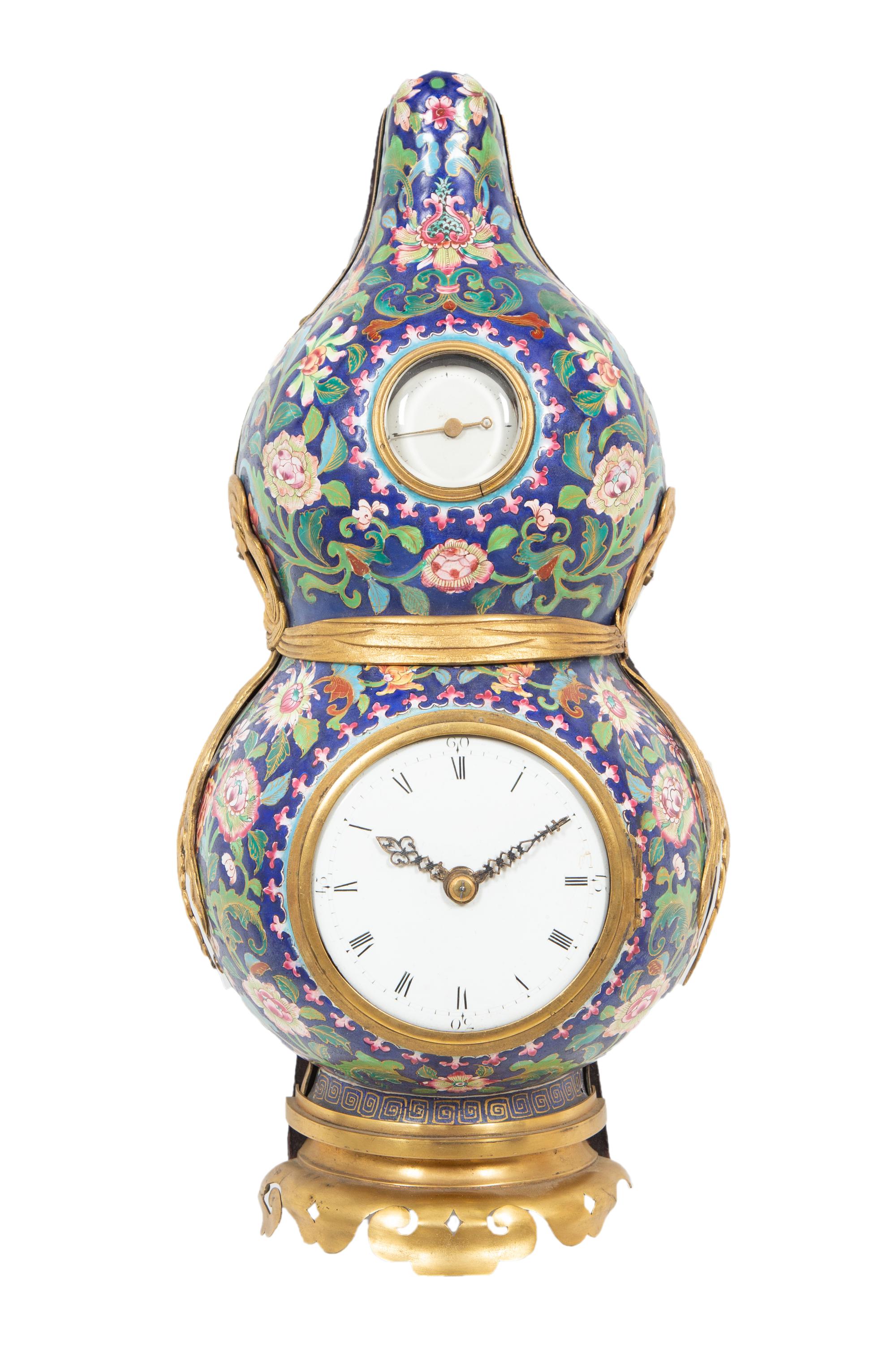 A Rare Chinese Canton Enamel Wall Clock
