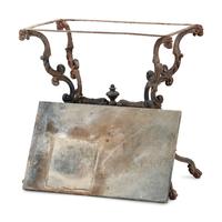 A Wrought Iron Marble Top Side Table