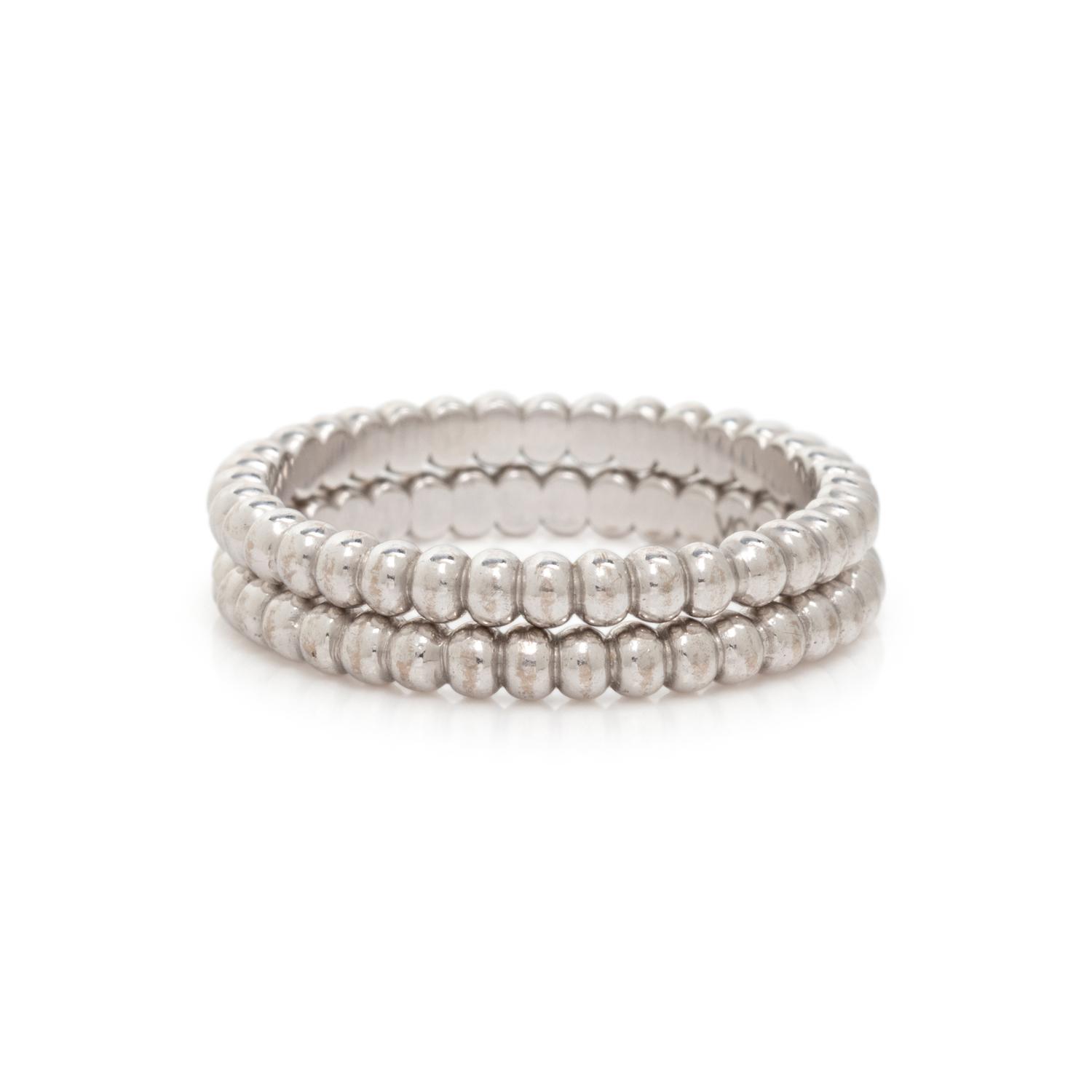 VAN CLEEF & ARPELS, PAIR OF WHITE GOLD 'PERL É E' BANDS