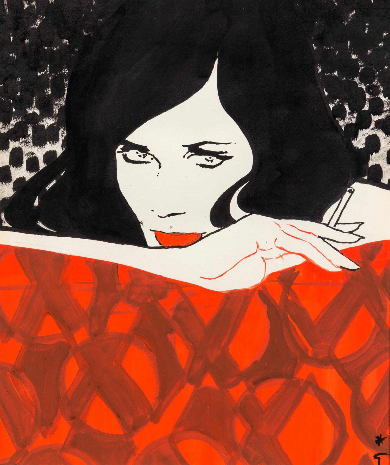 Rene Gruau, (French, 1909-2004), Christine, 1989