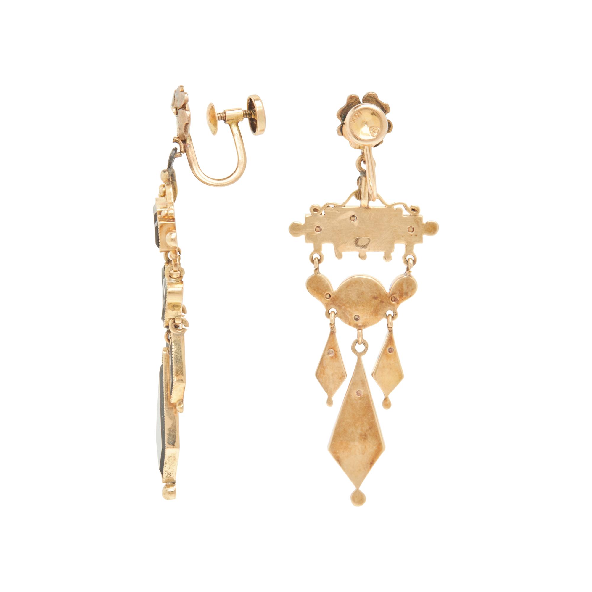 VICTORIAN, COLLECTION OF YELLOW GOLD AND ONYX MOURNING JEWELRY