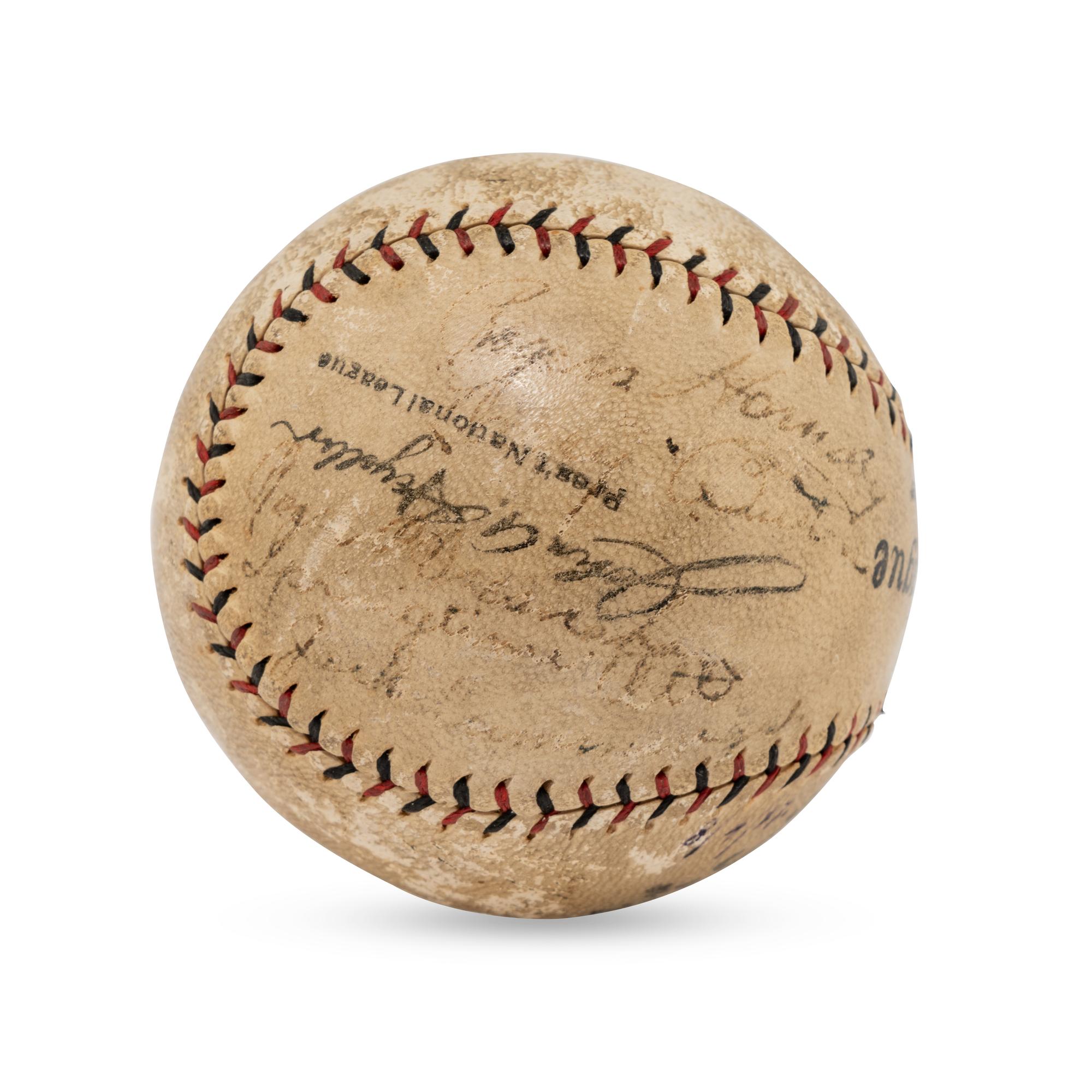 A 1927 New York Giants Team Signed Autograph Baseball (Beckett Authentication Services Letter of Authenticity)