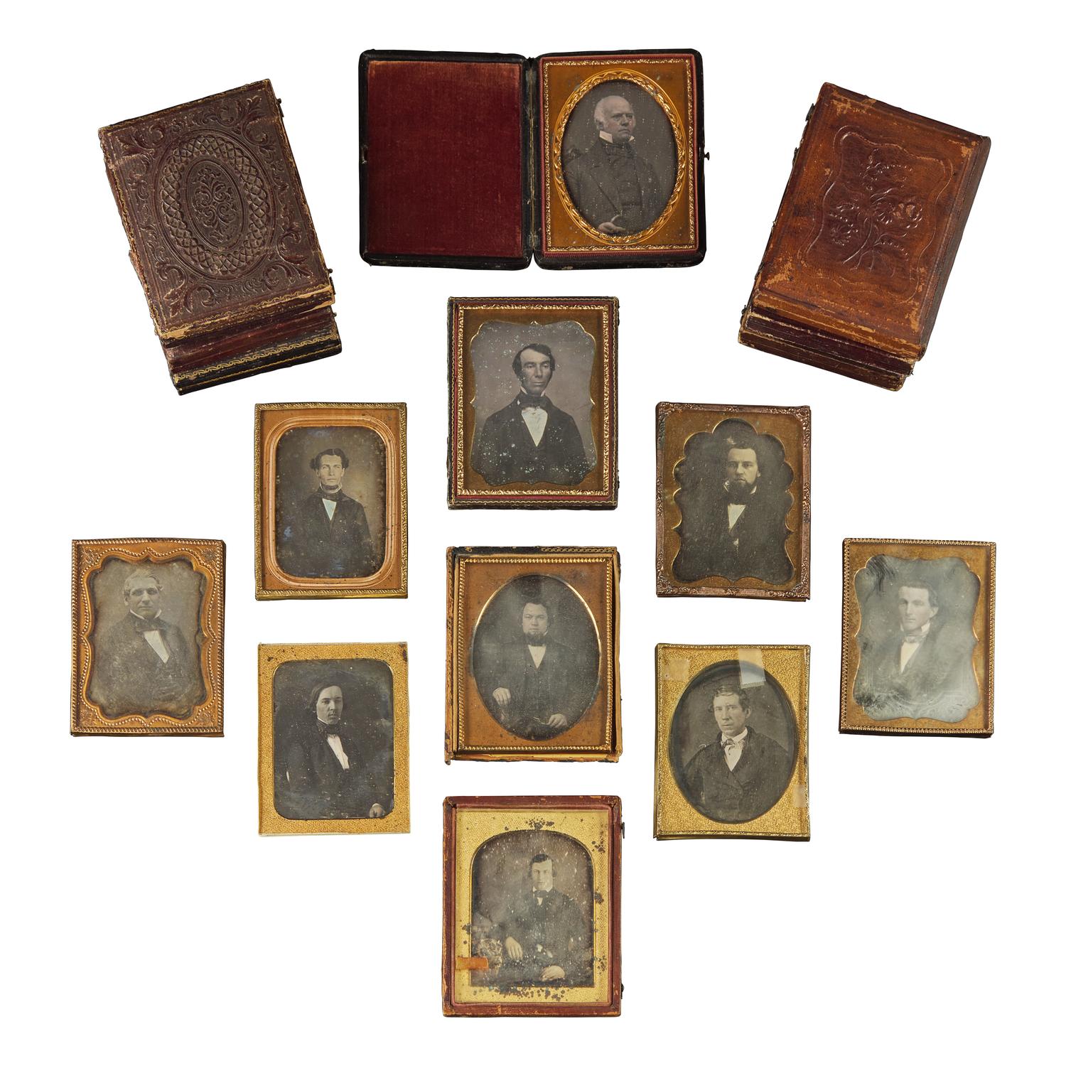 [Early Photography] Group of 36 Quarter Plate Daguerreotypes of Men