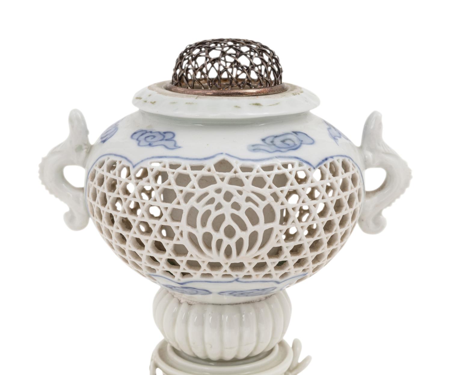 Two Japanese Porcelain Incense Burners, Koro