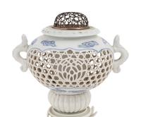Two Japanese Porcelain Incense Burners, Koro