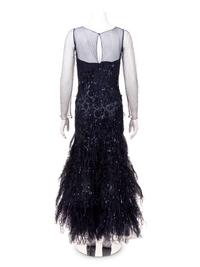 Oscar de la Renta Sequined Dress with Ostrich Feathers, 2000-10s
