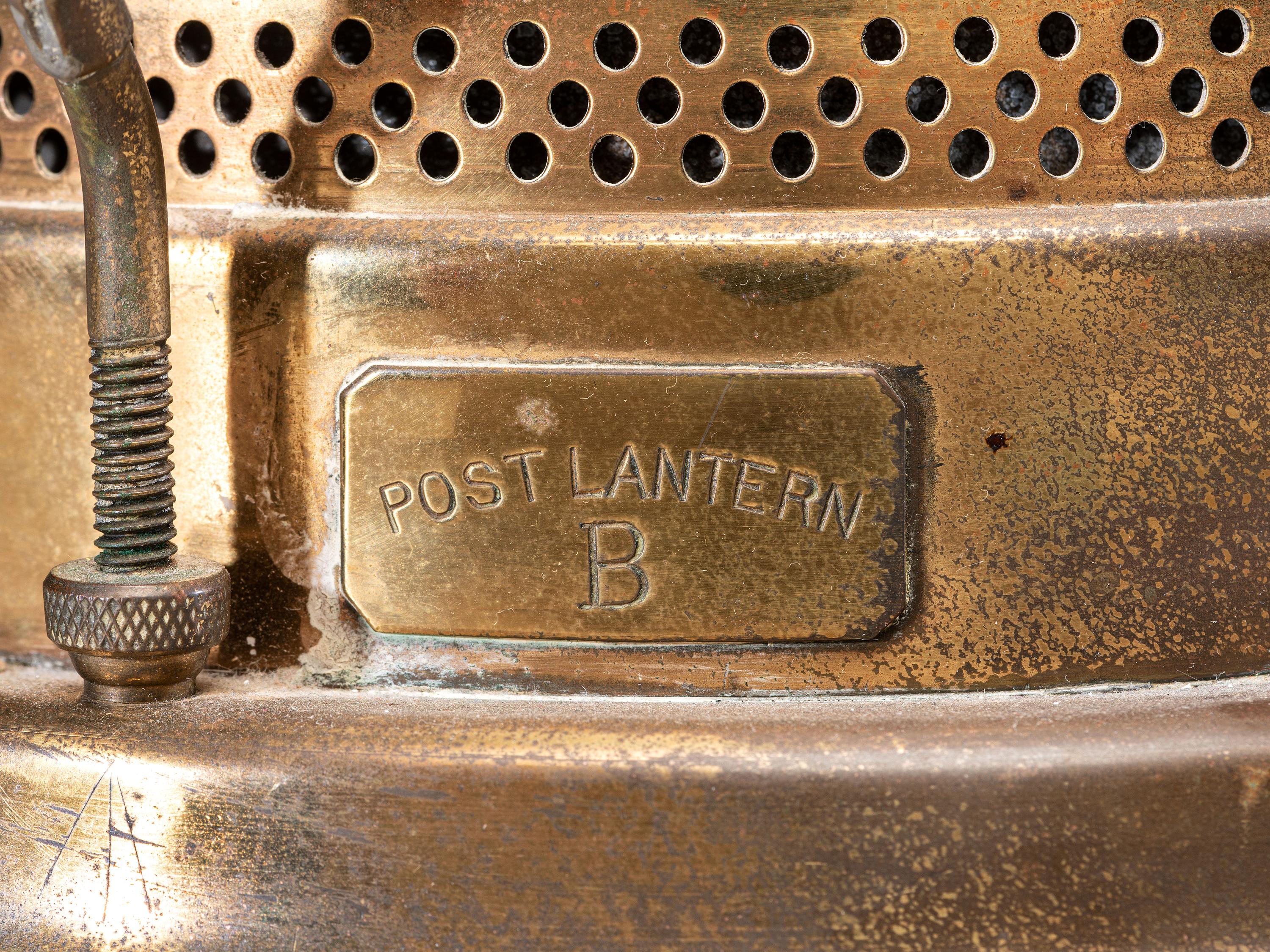 A Brass 'Post Lantern B' Signal Light