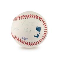An Ernie Banks 1958 Season Stat Inscribed Signed Autograph Baseball (Beckett Authentication Services)