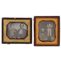 [EARLY PHOTOGRAPHY - PORTRAITURE]. A collection of daguerreotypes and ambrotypes of couples, including: