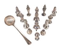 A Group of Silver Salt and Pepper Shakers
