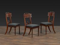 Three Regency Shell-Carved Mahogany Side Chairs