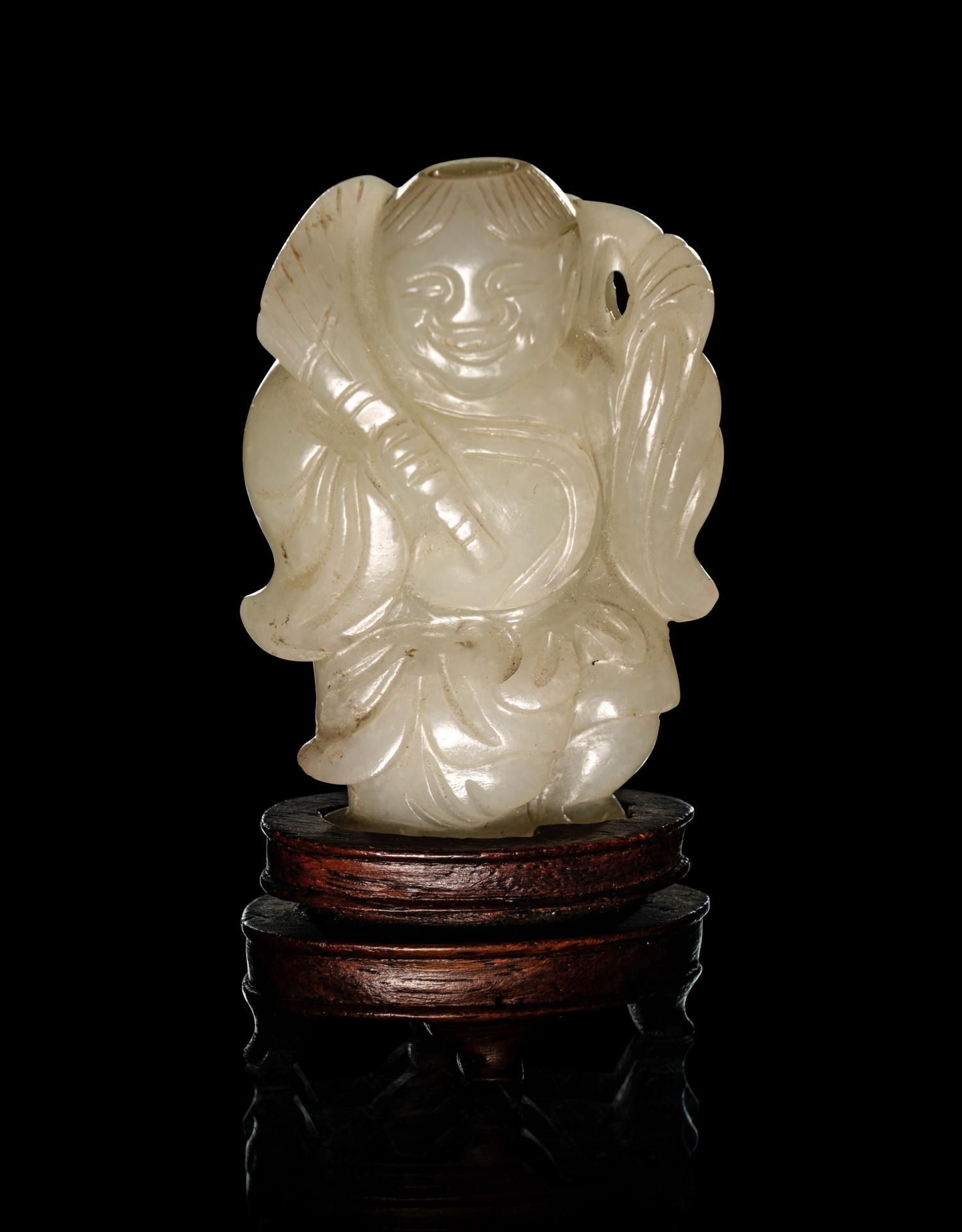 Three Chinese Carved Jade Figures