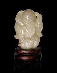 Three Chinese Carved Jade Figures