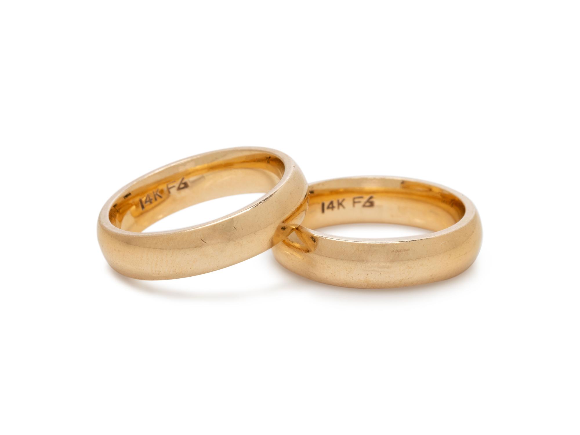 PAIR OF YELLOW GOLD BANDS