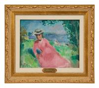 Eugénie, détente sur les berges de la Seine à Chatou , c. 1951-53
