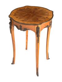 A Pair of Louis XV Style Parquetry Side Tables