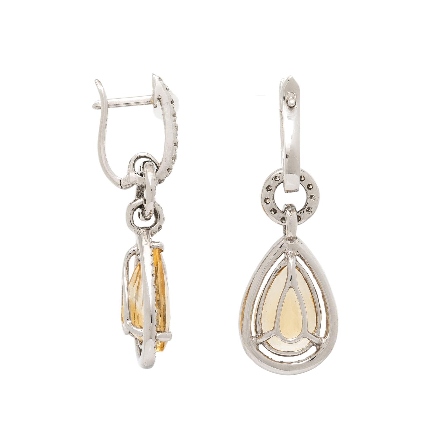 CITRINE AND DIAMOND EARRINGS