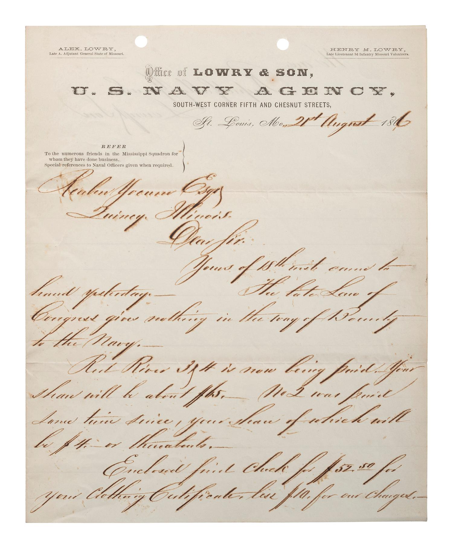 [SLAVERY & ABOLITION] -- [COCKRAN, Francis S. (1814-1886)]. Archive of letters to Maryland abolitionist and Underground Railroad supporter, comprising: