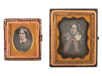 [EARLY PHOTOGRAPHY]. A group of 24 daguerreotypes of lovely young women, including: