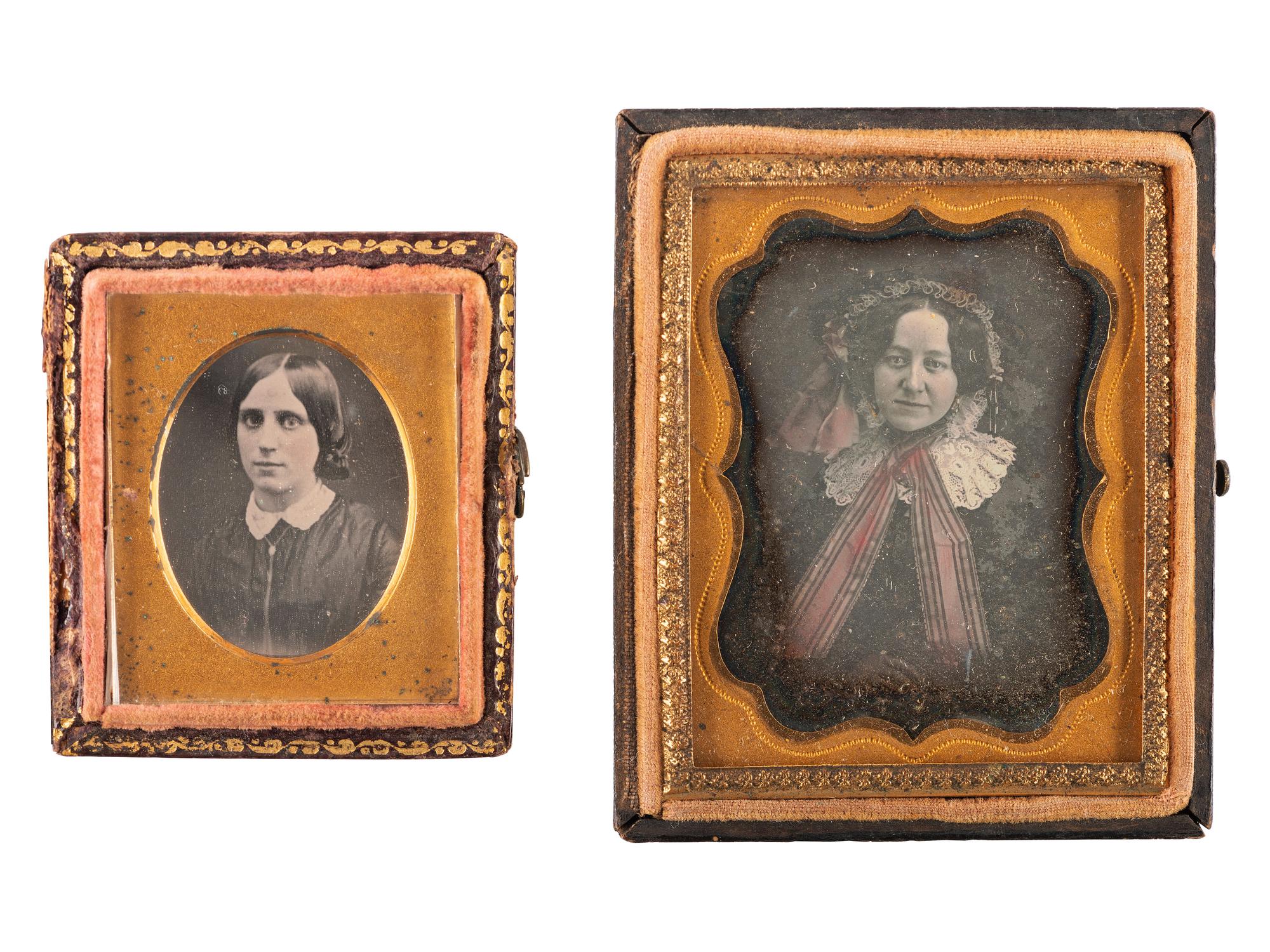 [EARLY PHOTOGRAPHY]. A group of 24 daguerreotypes of lovely young women, including:
