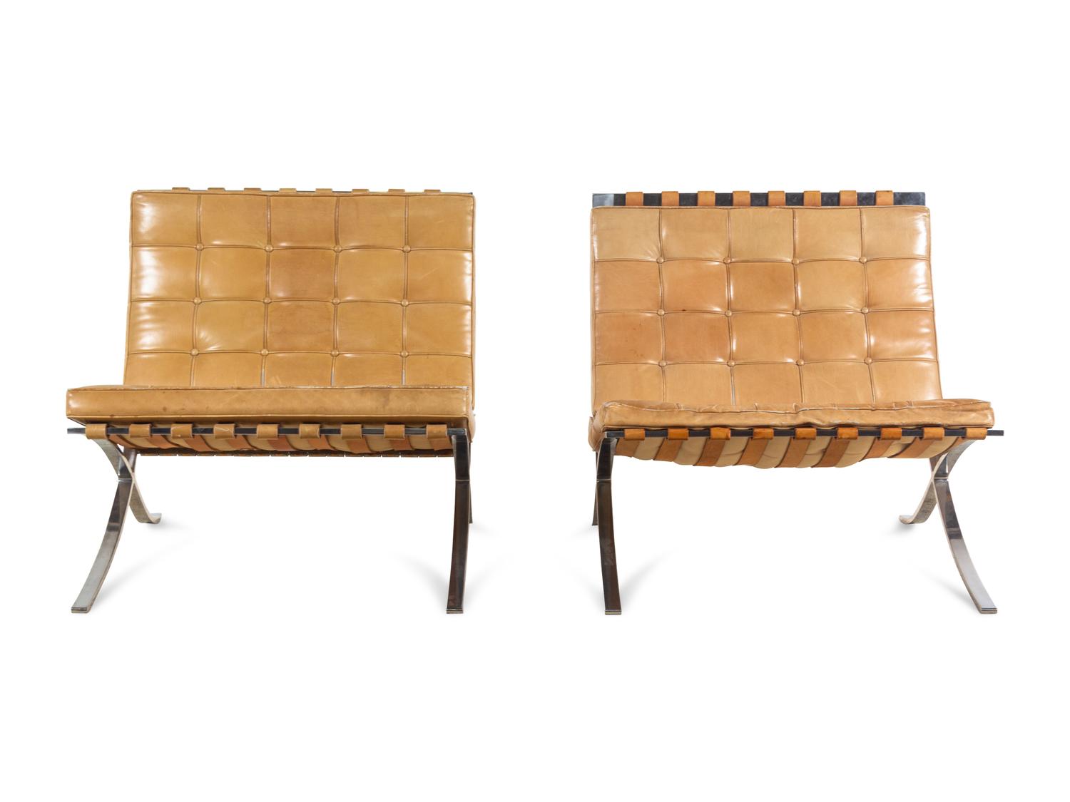 Pair of Barcelona Lounge Chairs, Knoll International, USA
