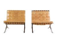 Pair of Barcelona Lounge Chairs, Knoll International, USA