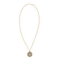 Enamel and Yellow Gold Star of David Pendant Necklace