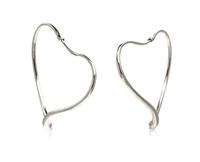 A Pair of Sterling Silver Open Heart Hoop Earrings, Elsa Peretti for Tiffany & Co., 5.90 dwts.