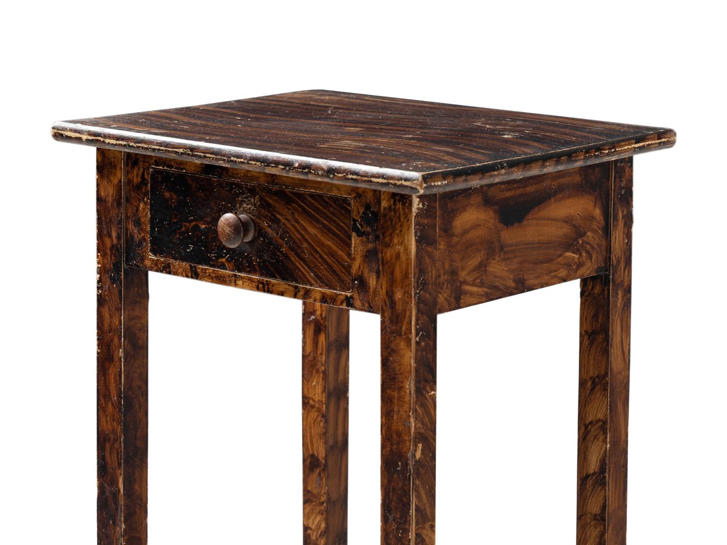 An English Provincial Grain-Painted Side Table