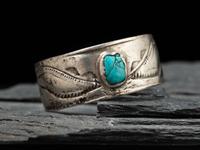 Navajo Ingot and Turquoise Cuff Bracelet, Collected by Hoffman Birney (1891-1958)