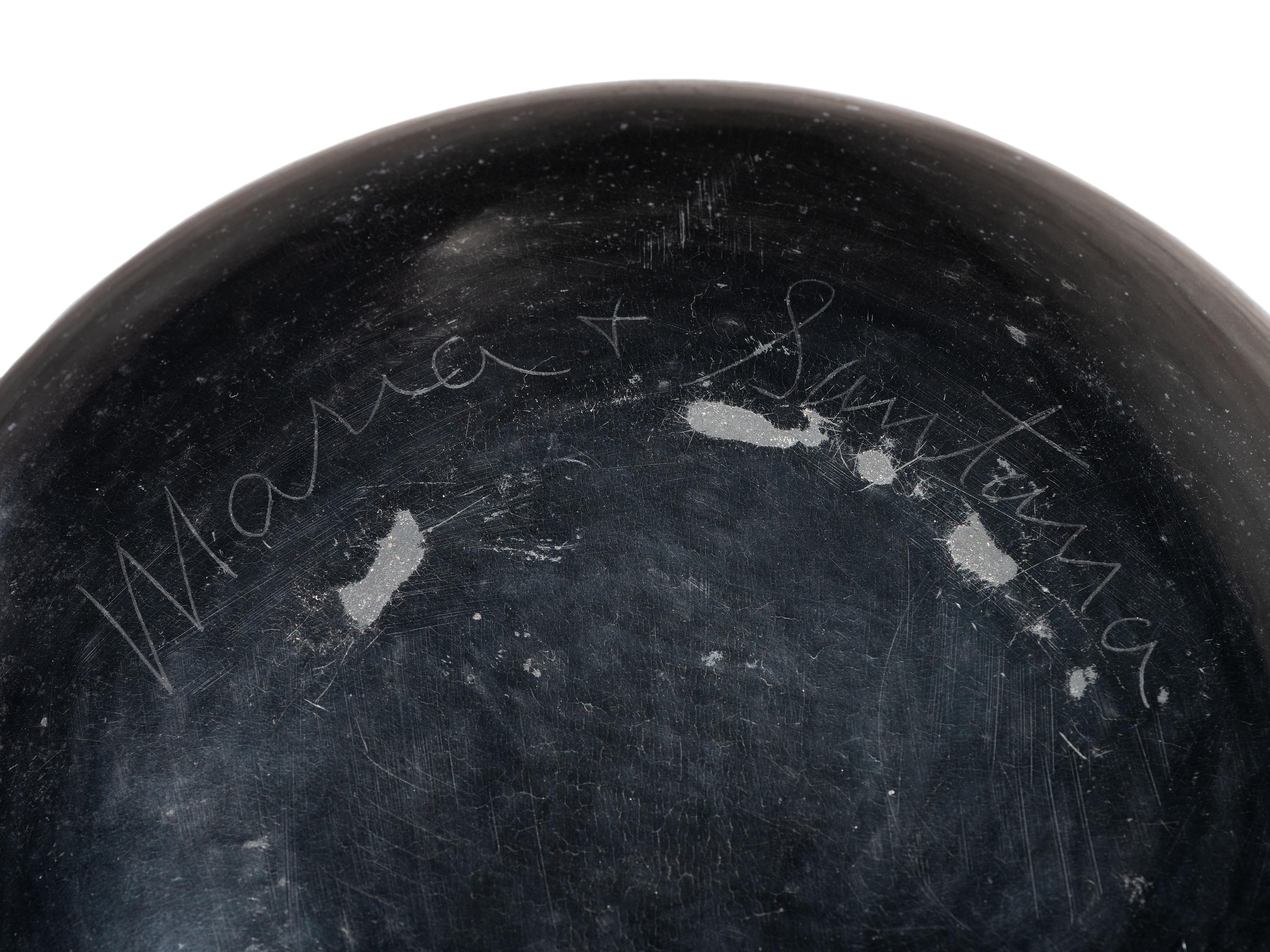 Blackware Pottery Bowl, with Avanyu 1943-1956
