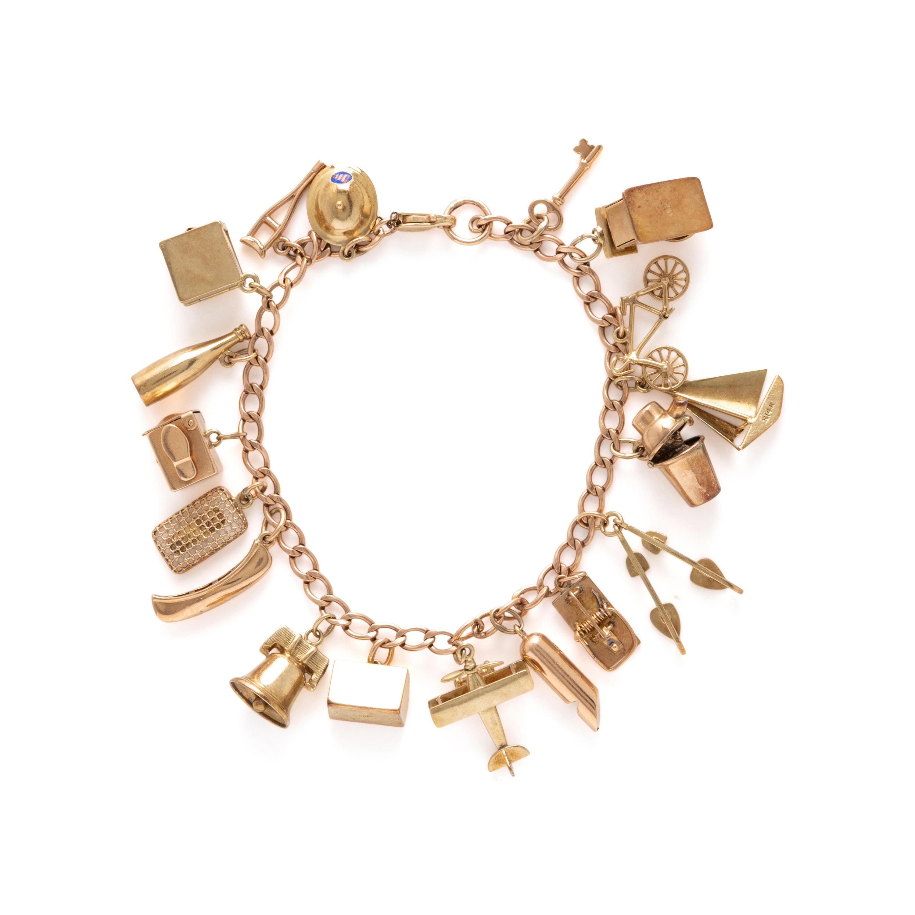 Vintage Yellow Gold Charm Bracelet
