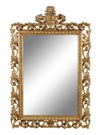 An Italian Baroque Style Giltwood Mirror