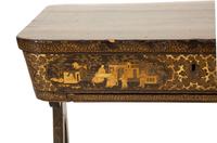 A Chinese Export Black and Gilt Lacquer Sewing Table — 19th Century