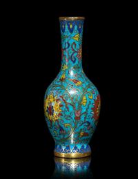 A Chinese Cloisonné Enamel Bottle Vase