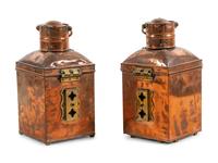 A Pair of Copper Ship Lanterns