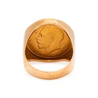 YELLOW GOLD AND COIN RING