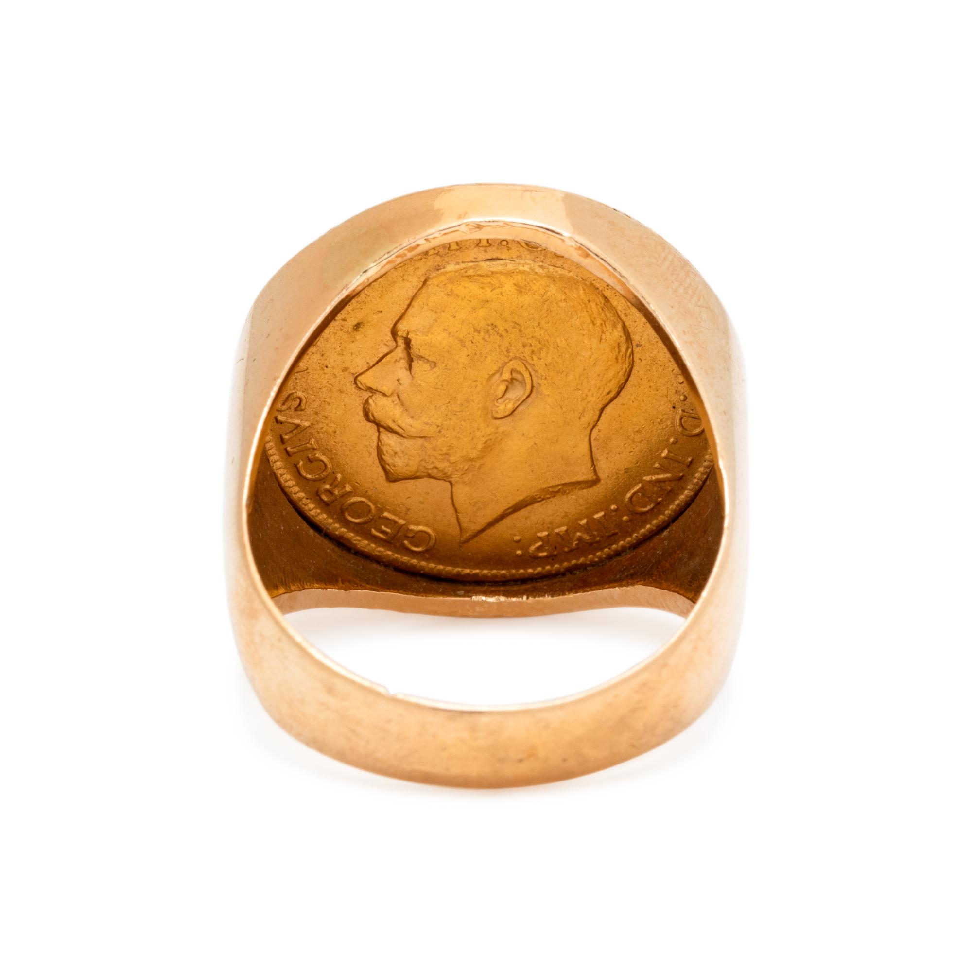YELLOW GOLD AND COIN RING
