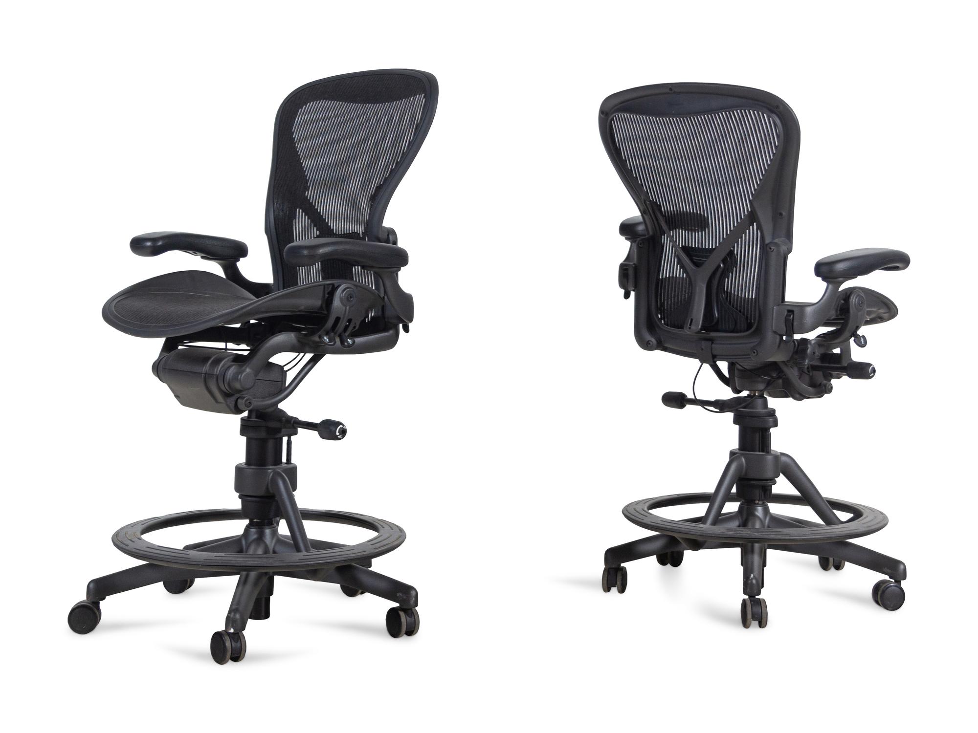 Two Herman Miller Aeron Counter-Height Chairs