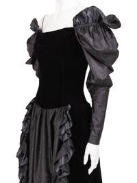 Givenchy Haute Couture Velvet and Moiré Dress, 1970-80s