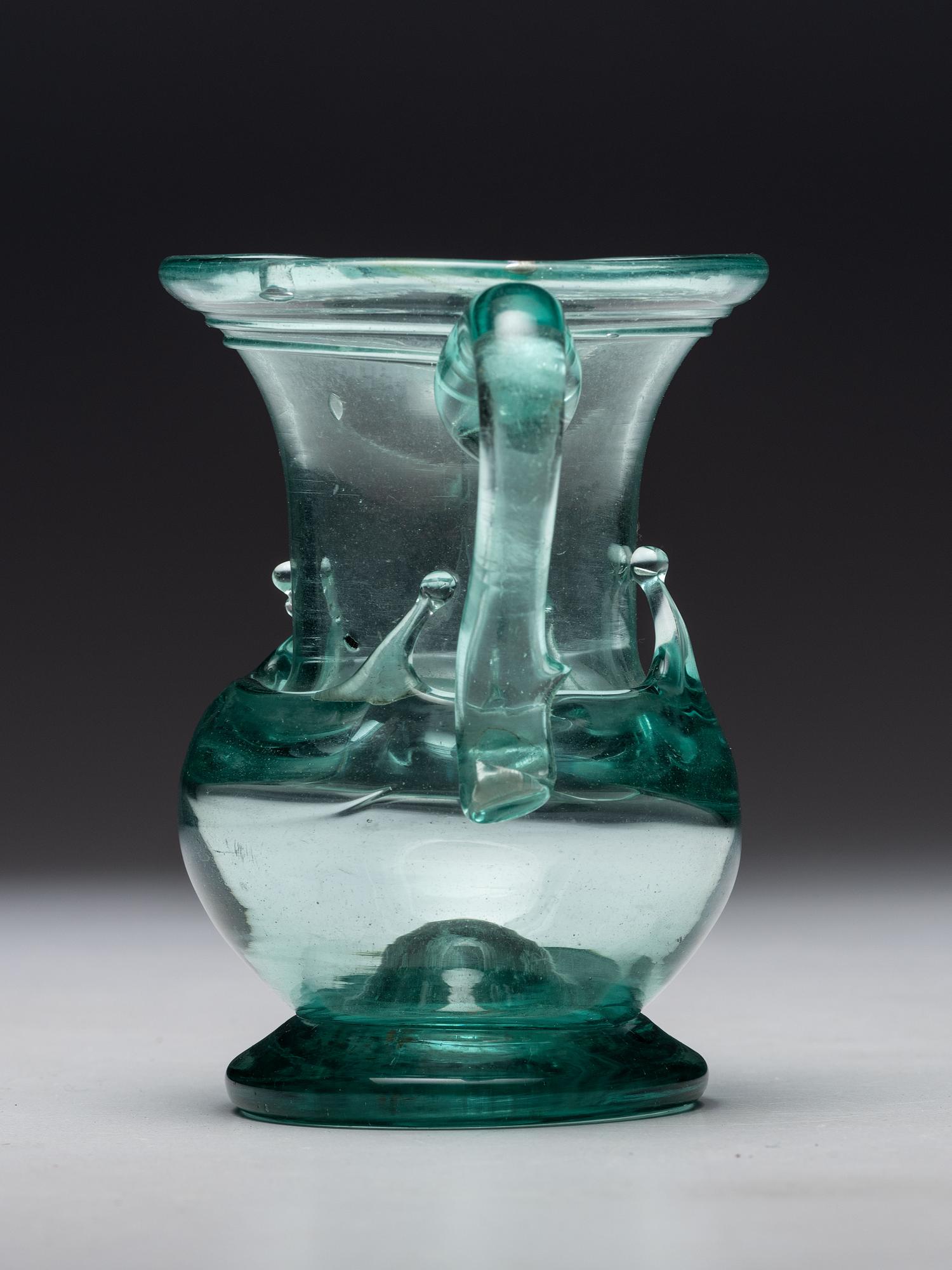 A South Jersey-Type Blown-Glass Cream Pitcher in Aqua