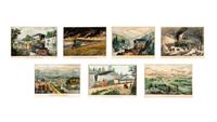 [AMERICANA - CURRIER & IVES]. A group of 7 small format lithographs, comprising:
